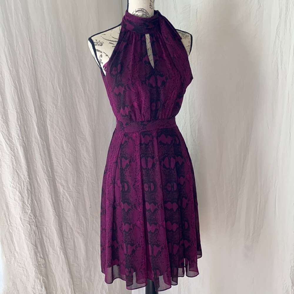 Purple Snake Pattern Dress